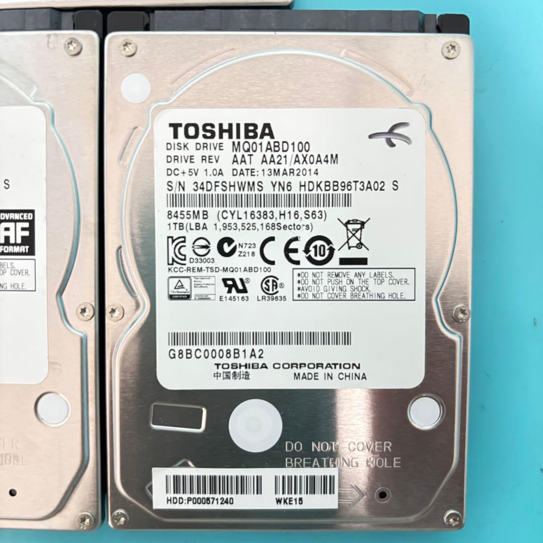 【1TB】【TOSHIBA製 統一‼】★動作良好★2.5インチ★内臓HDD★
