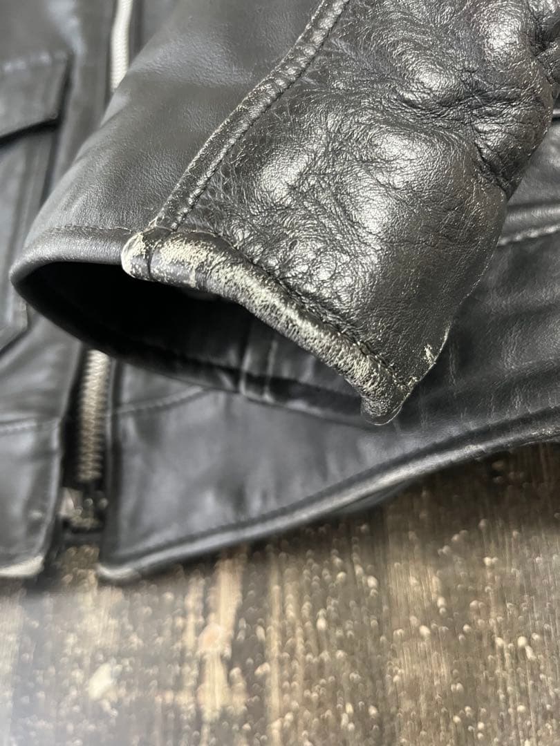 90's Schott トラッカージャケット 黒　USA製　レザージャケット