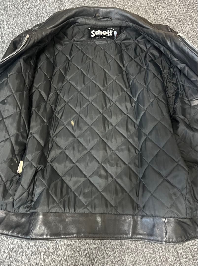 90's Schott トラッカージャケット 黒　USA製　レザージャケット
