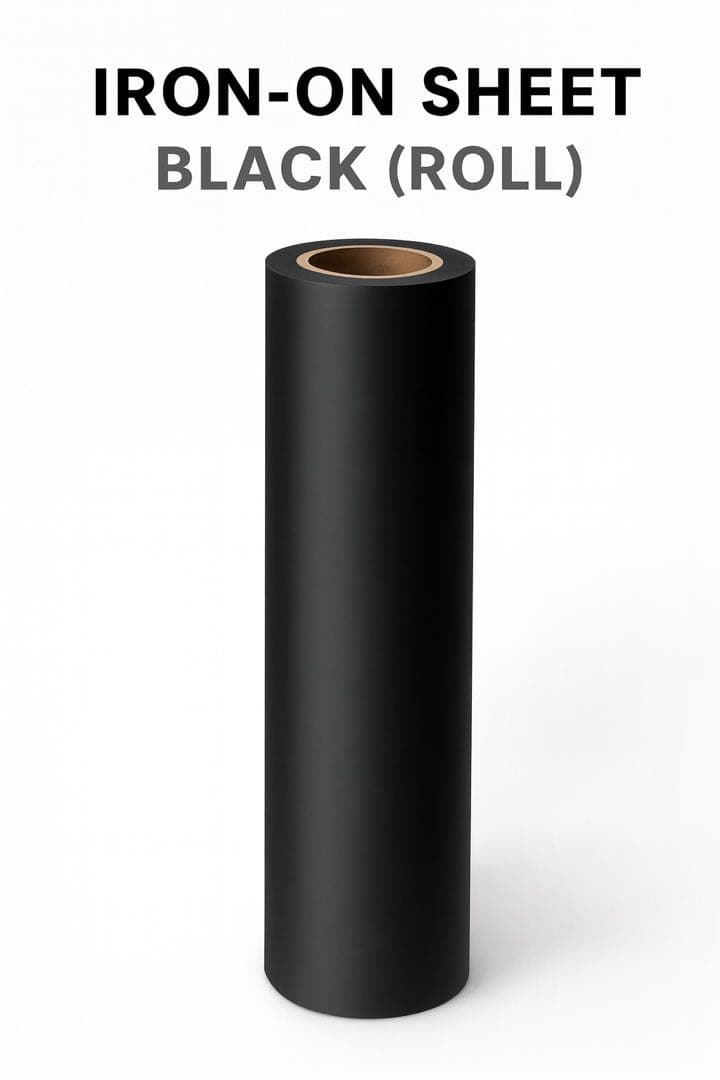 アイロンラバーシート（熱圧着）ロール　黒　1本