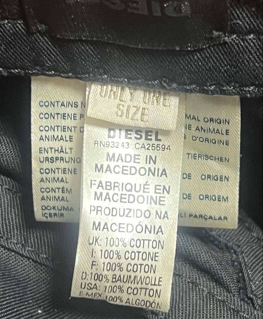 DIESEL ディーゼル　CAP ブラック　カスタムキャップ　アーカイブ