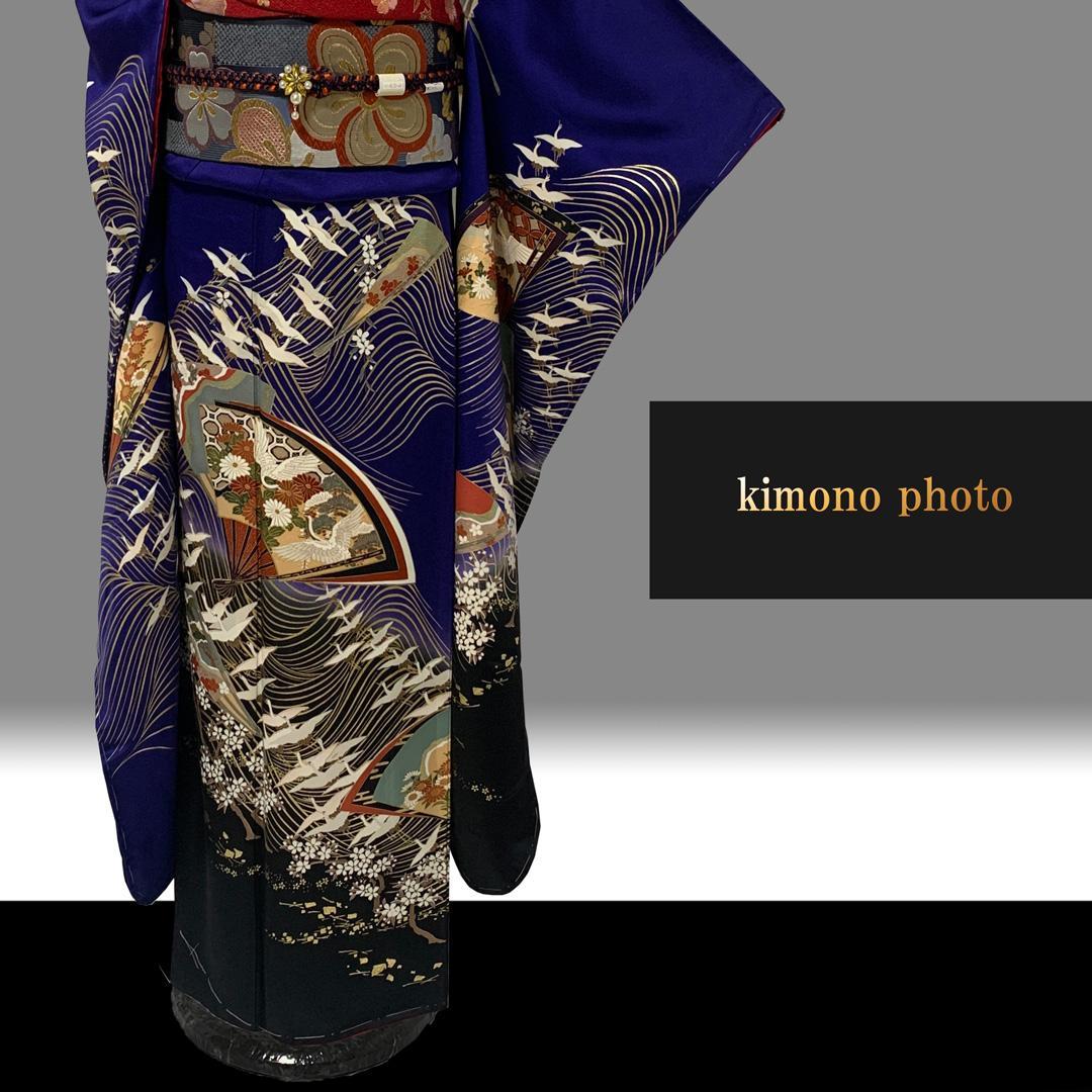 【未使用】正絹【極上逸品】振袖6点フルセット【金彩手描き 友禅染め】トールサイズ