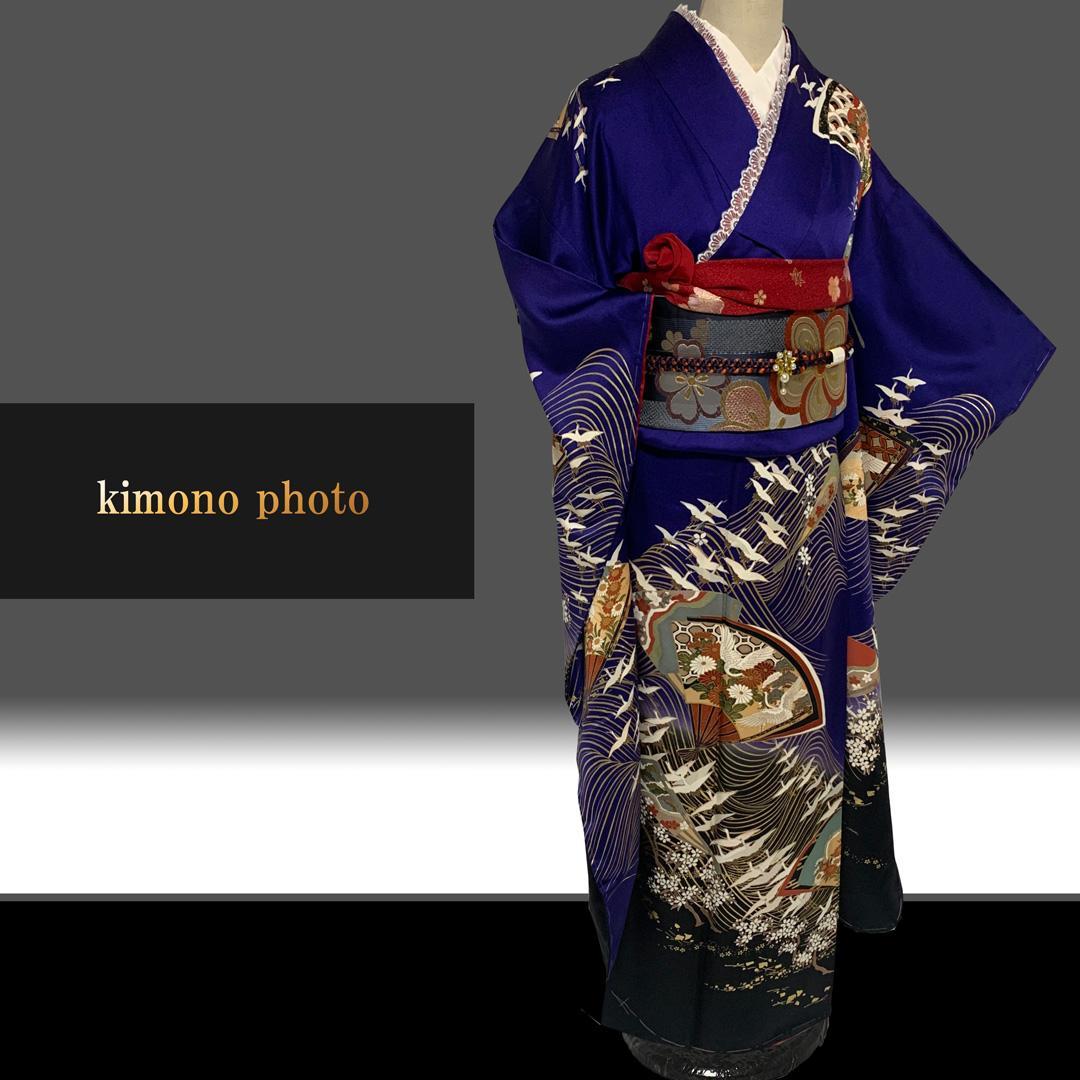 【未使用】正絹【極上逸品】振袖6点フルセット【金彩手描き 友禅染め】トールサイズ