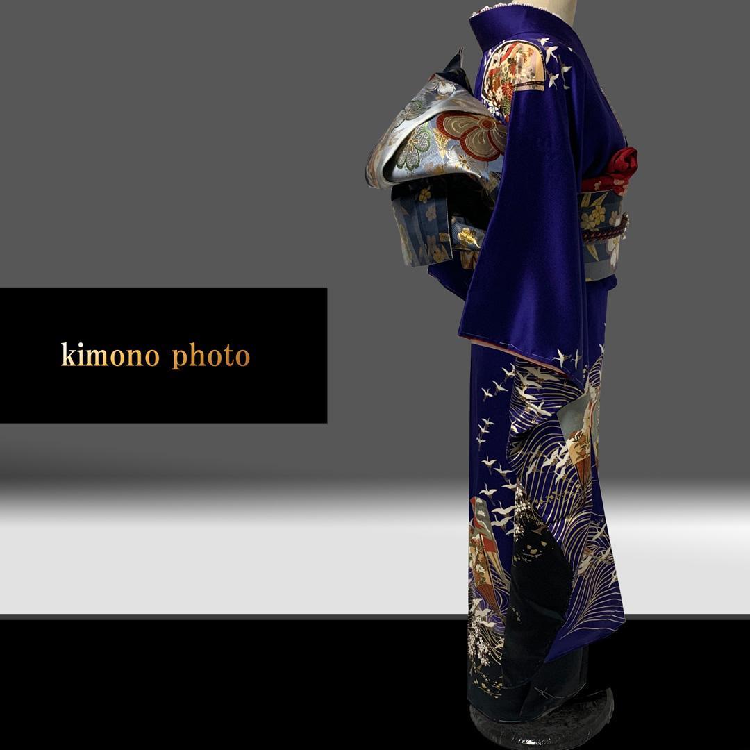 【未使用】正絹【極上逸品】振袖6点フルセット【金彩手描き 友禅染め】トールサイズ