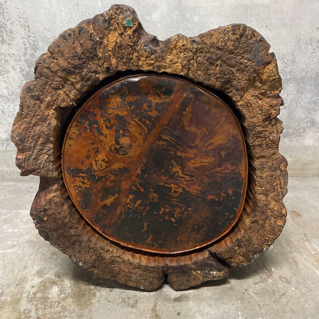 木株 掘り込み火鉢 一点物 時代火鉢　関東火鉢　ゴトク付き