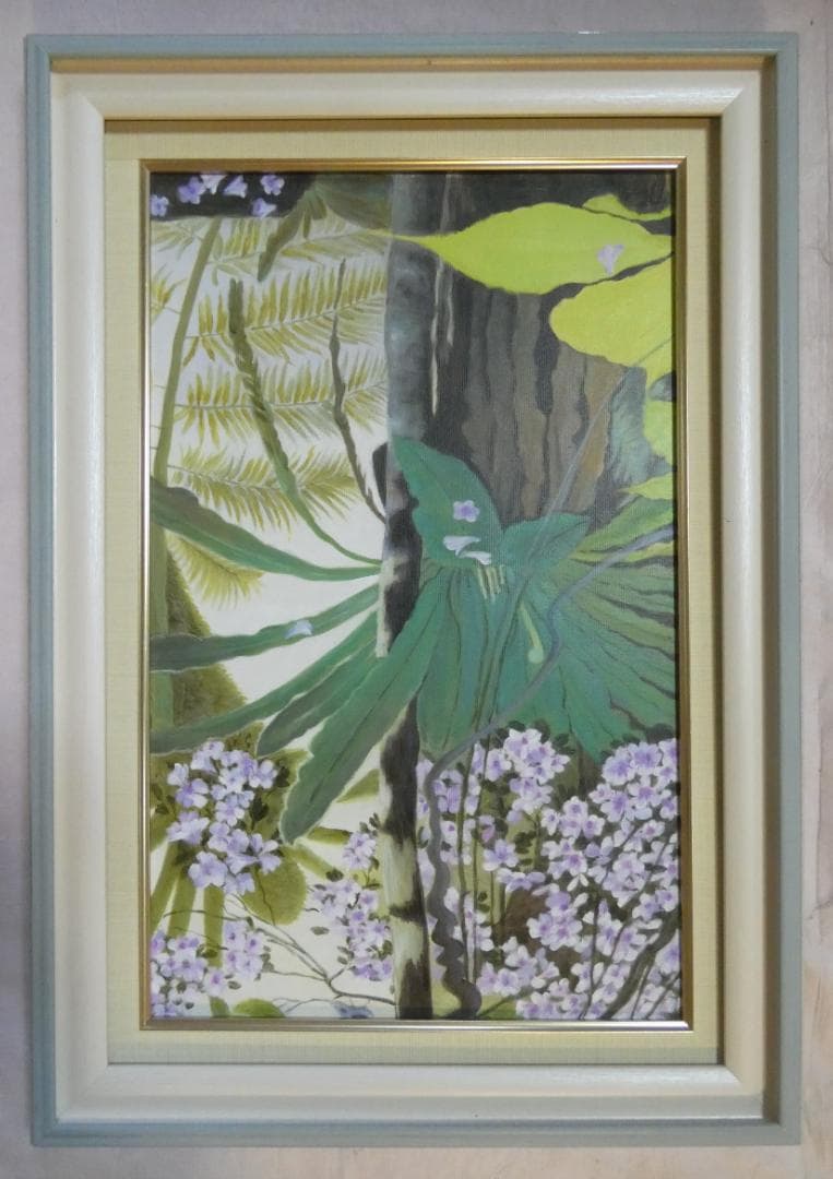 油絵　額付き　田中一村　【 奄美の杜 】手描き　M10