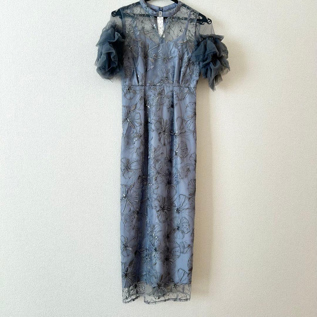 2回着用クリーニング済♡スパンコール パーティー ドレス 結婚式 お呼ばれワンピ