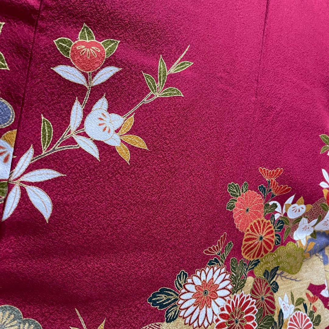 【新品未使用・仕立上・正絹】振袖－３＜さが美・耐油水加工済＞丈１５８㎝　裄６５㎝