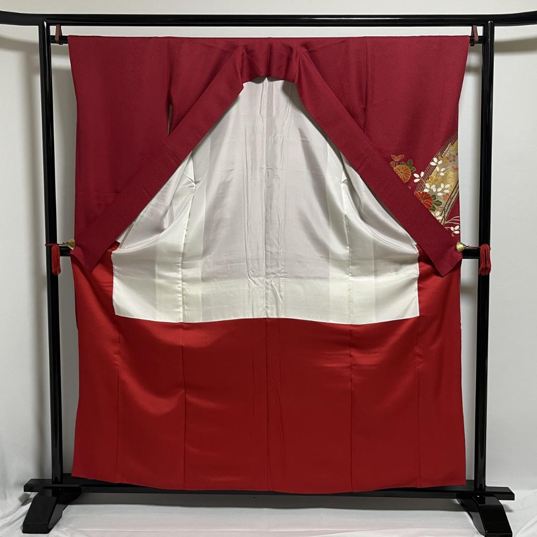 【新品未使用・仕立上・正絹】振袖－３＜さが美・耐油水加工済＞丈１５８㎝　裄６５㎝