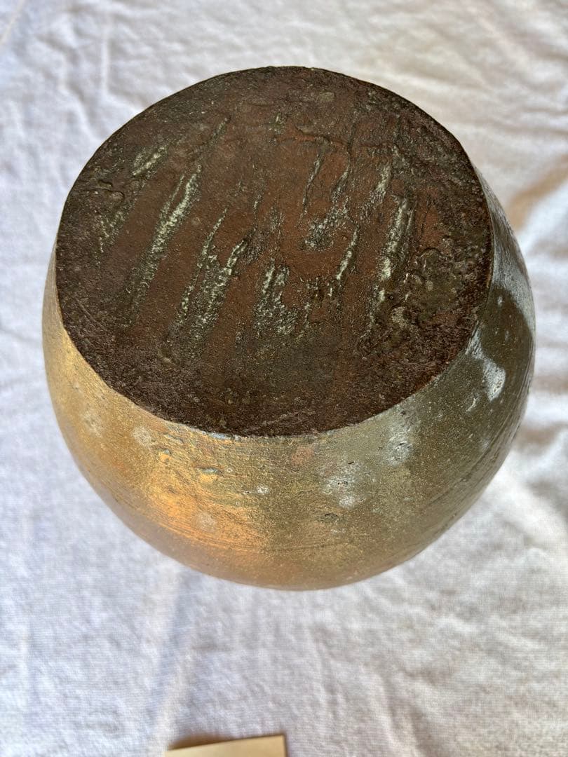 備前焼　大型徳利　無釉焼き締め　骨董品　アンティーク置物