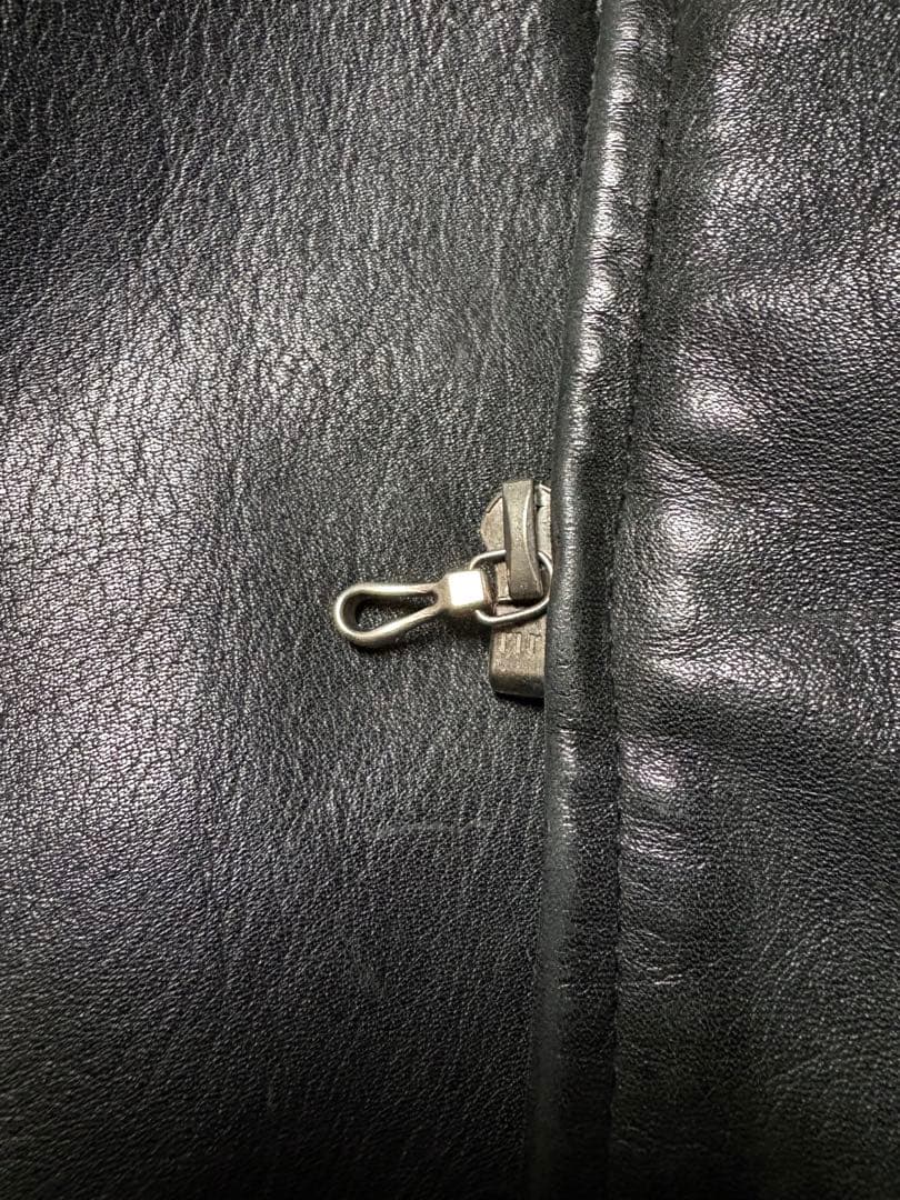 A.P.C. ブラックレザーシングルライダースジャケット M