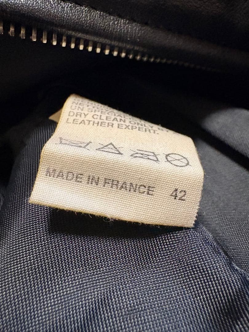 A.P.C. ブラックレザーシングルライダースジャケット M