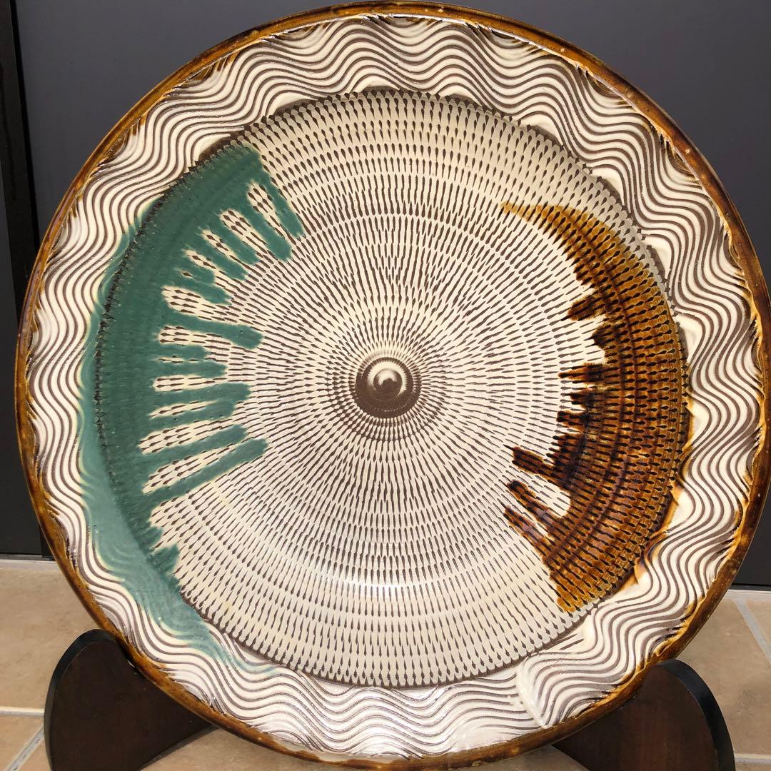 小石原焼　特大皿　陶器　骨董品