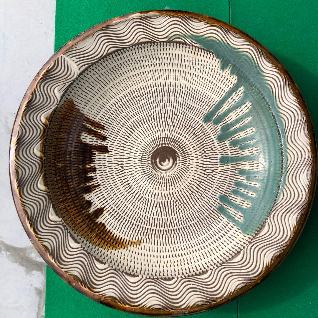 小石原焼　特大皿　陶器　骨董品