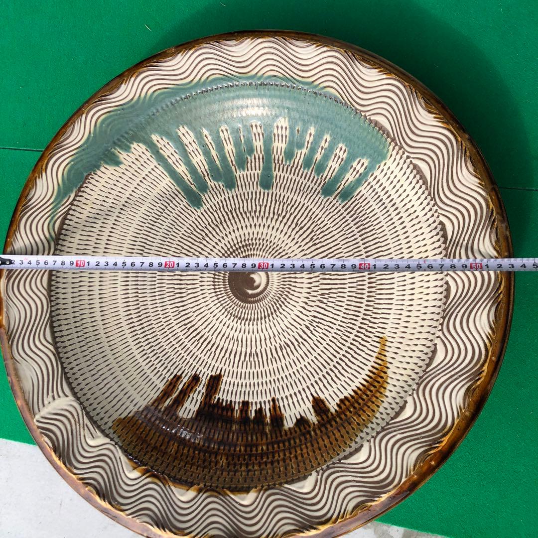 小石原焼　特大皿　陶器　骨董品