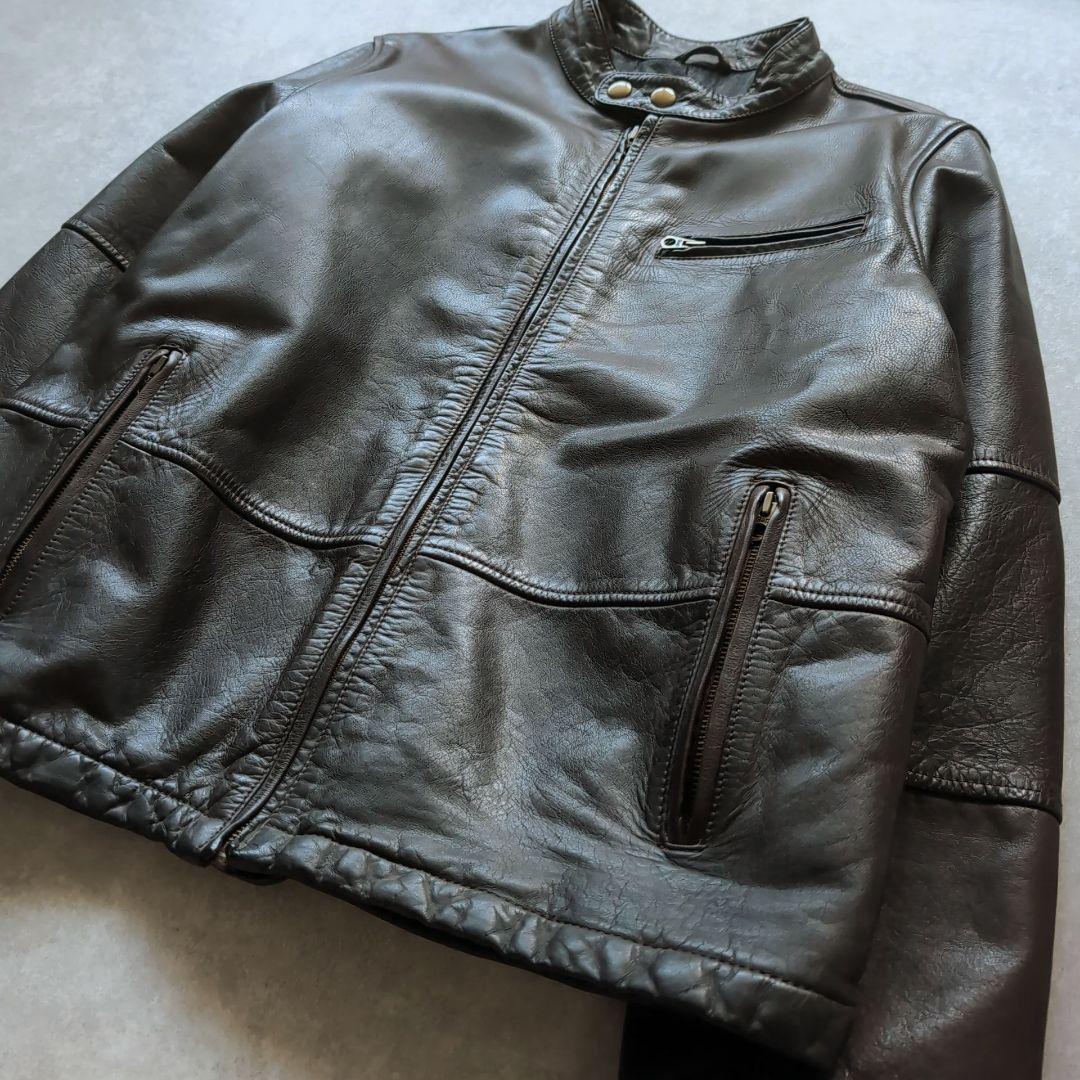 GAP シングルライダース 牛革 リアルレザー Lサイズ ブラウン