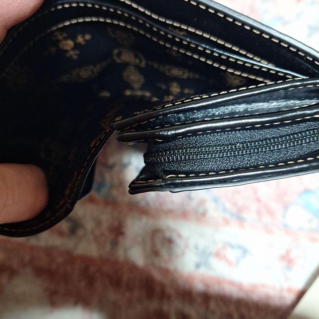 クリスマス限定 ANNA SUI 二つ折り財布 ブラック/ゴールド