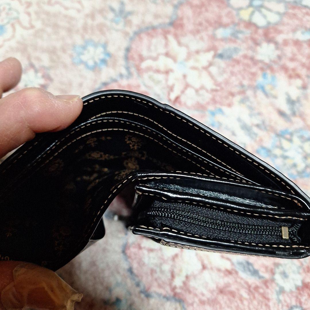 クリスマス限定 ANNA SUI 二つ折り財布 ブラック/ゴールド