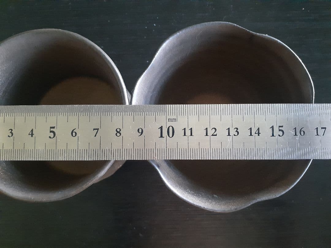 tacera 高橋 泰明 作 ぐい呑 ダークグレー陶器茶碗2個組