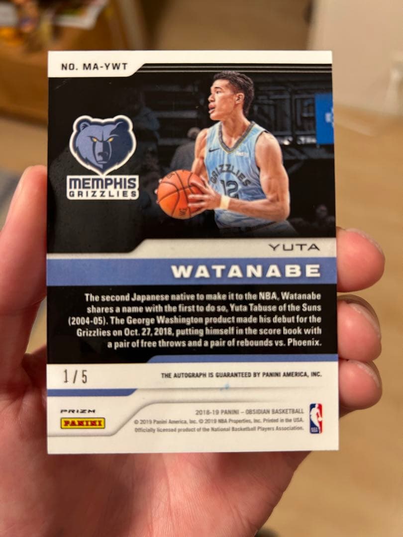 2018-2019 渡邊雄太 サインカード【世界に5枚】 NBA 大谷翔平