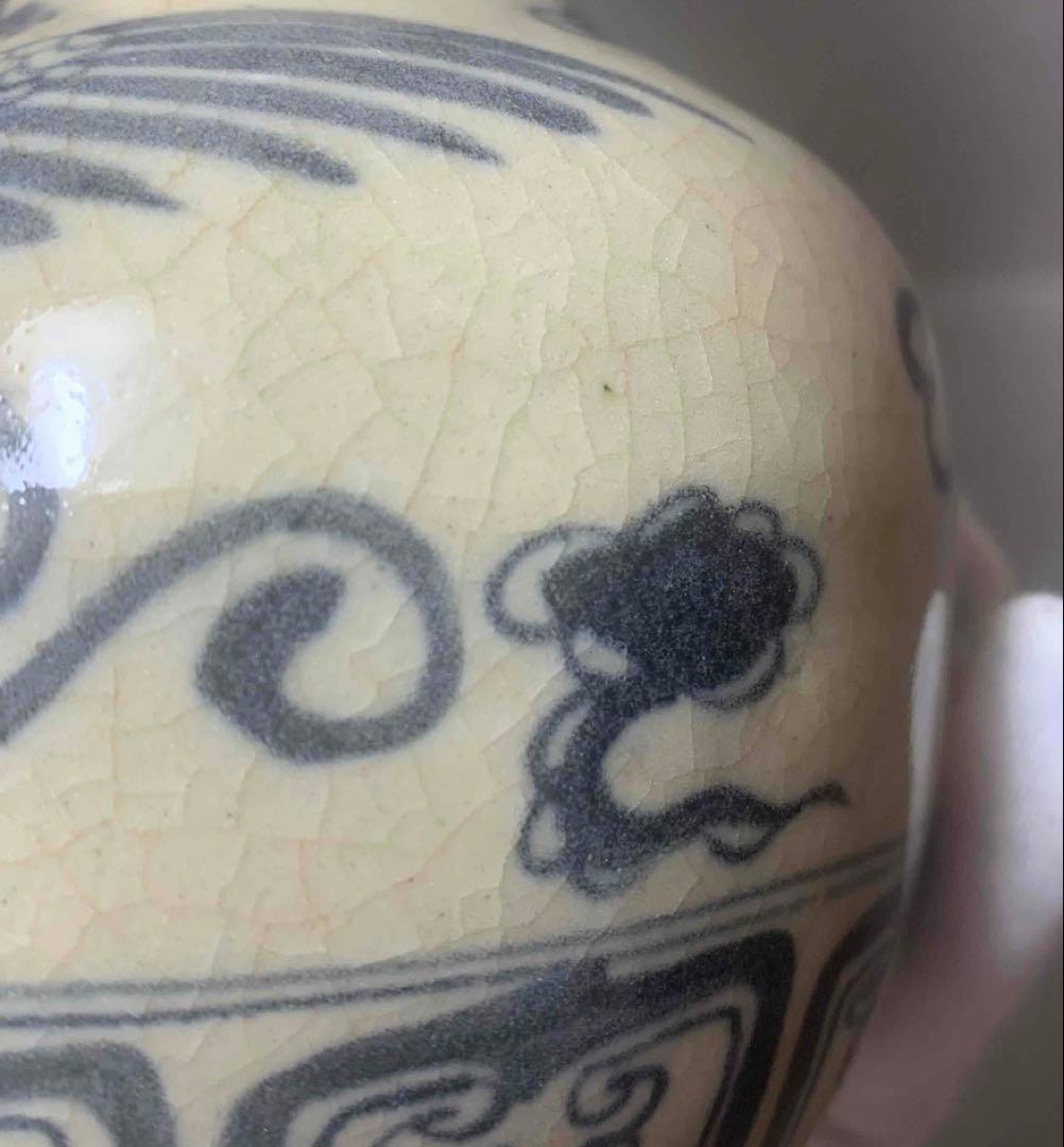 中国 染付鳳凰絵瓶　f2250417