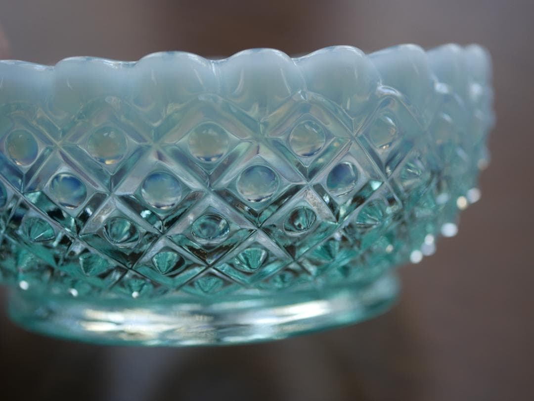 フェントン１９４９年ブルーオパールセント ダイアモンドレース キャンドルスタンド