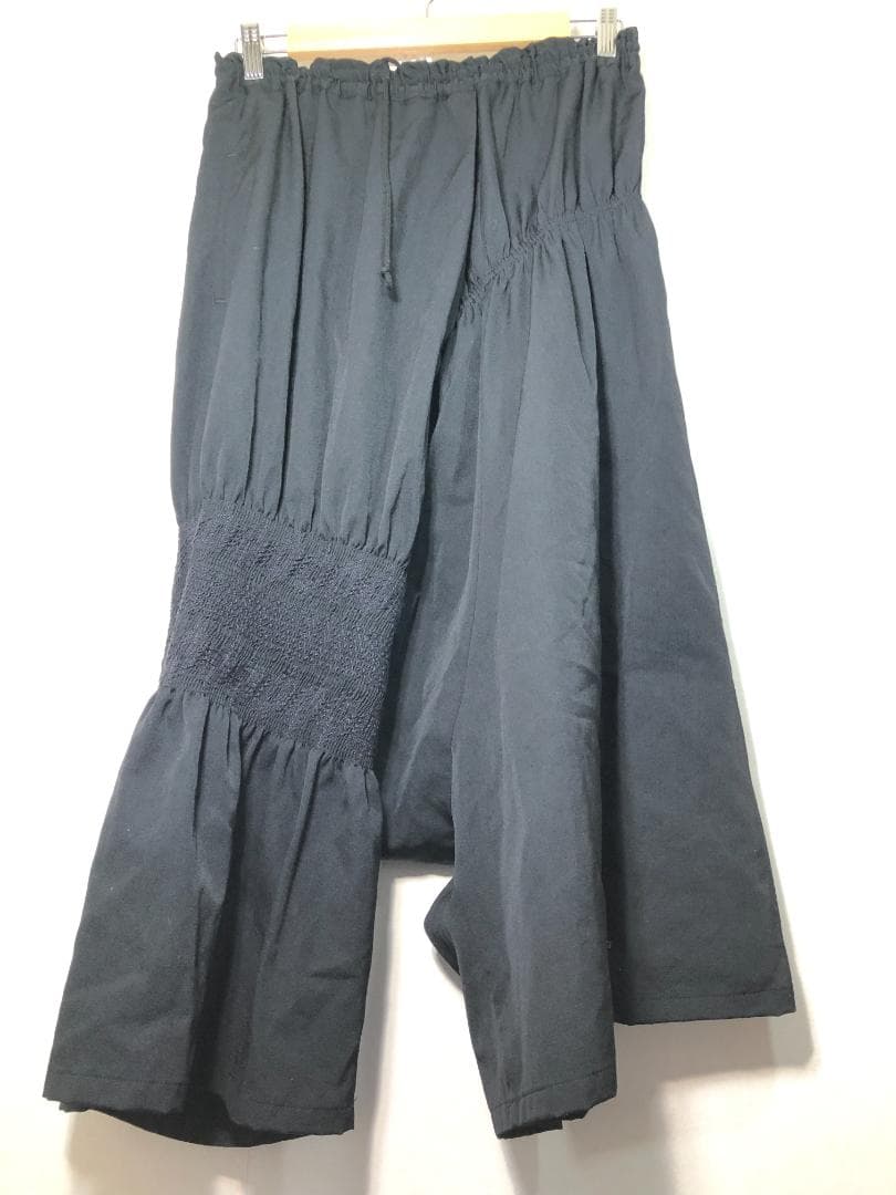 072131 Y's アシンメトリー ギャザー ウール サルエル パンツ 1