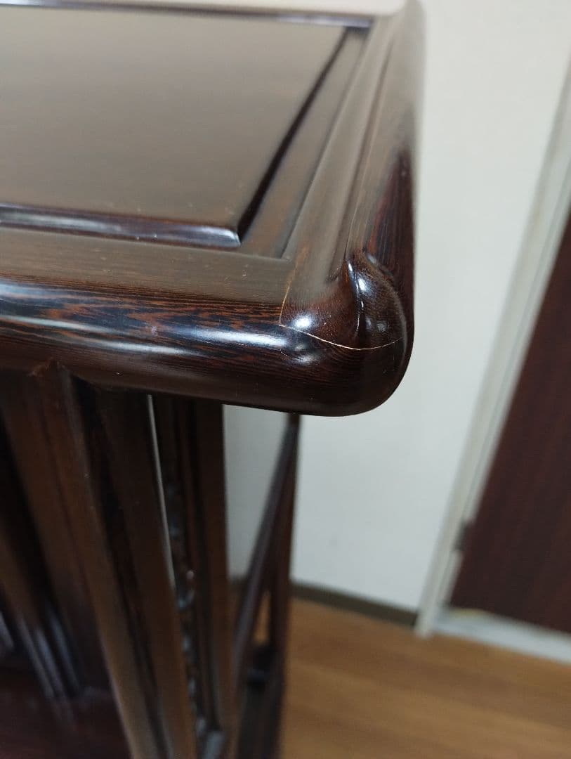 y　茶箪笥　アンティーク　飾り棚　黒檀