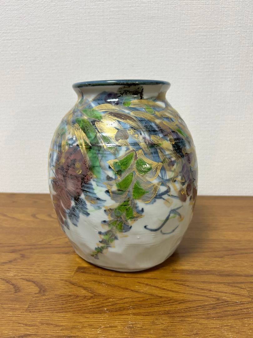 梅田純一 花瓶 錦絵壺型花瓶