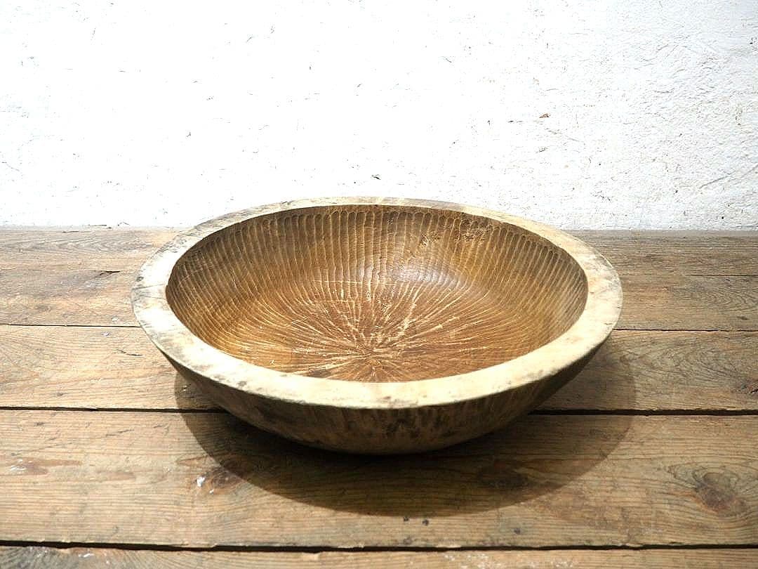 1322 W50cm レトロなこね鉢　捏ね鉢　蕎麦打ち　うどん　古道具　木皿