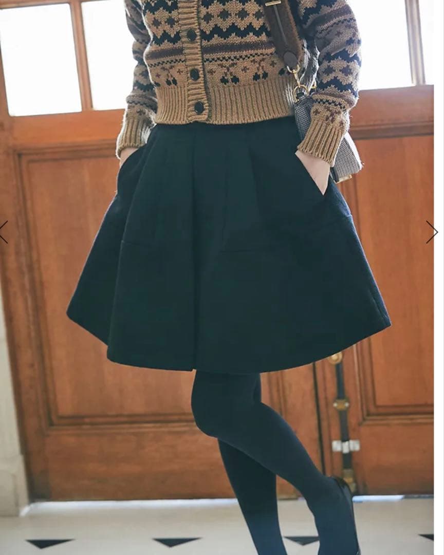 ハイウエストフレアキュロット(ブラック)Mサイズ