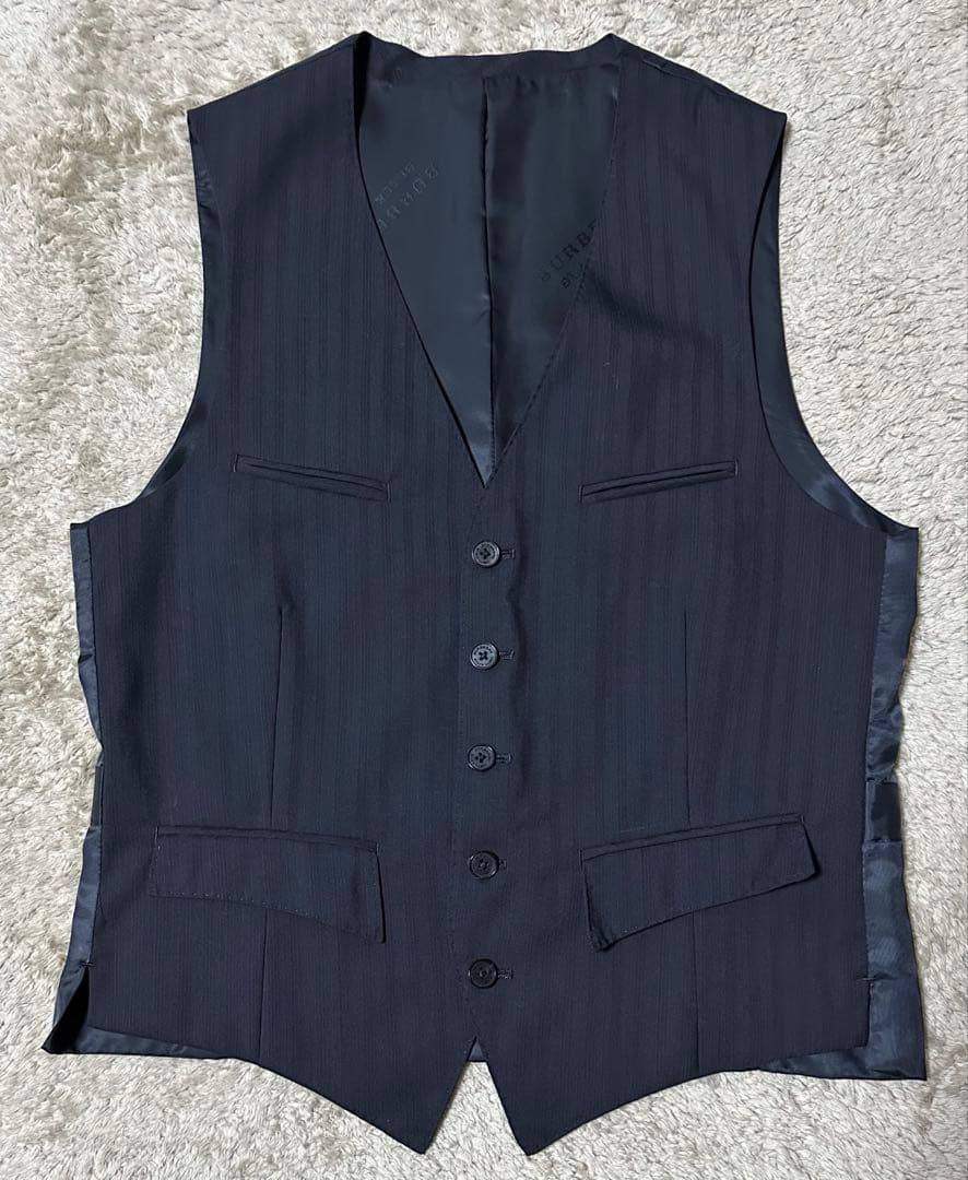 バーバリー ブラックレーベル ストライプ 羊毛 ジレ