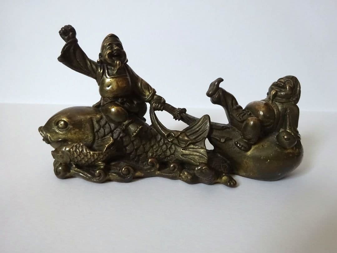 恵比寿さんと大黒天さんの置物　金属製 　インテリア　七福神　金属工芸