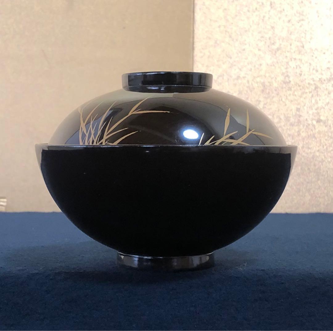 《R》懐石 蓋内絵変り蒔絵 吸物椀20客 木製漆器 木箱 時代 251016い3