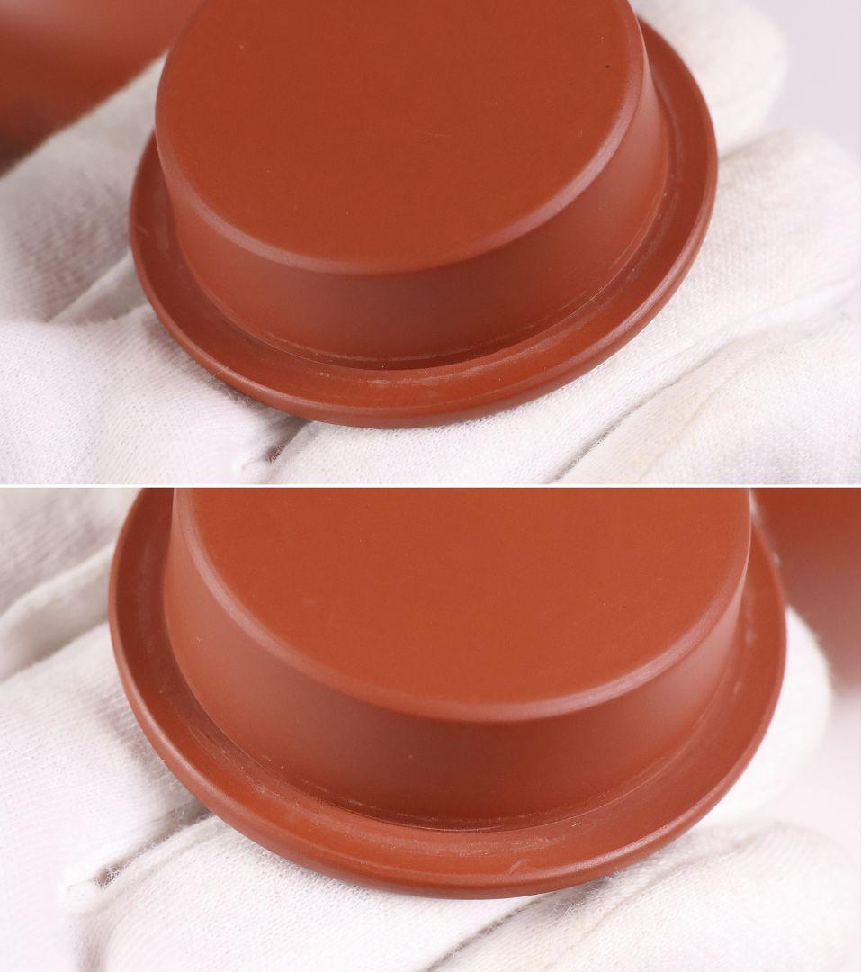 煎茶道具 陶元 常滑焼 朱泥 茶壺 梅彫紋 扇面寿 茶壷 茶入 陶芸 MB21