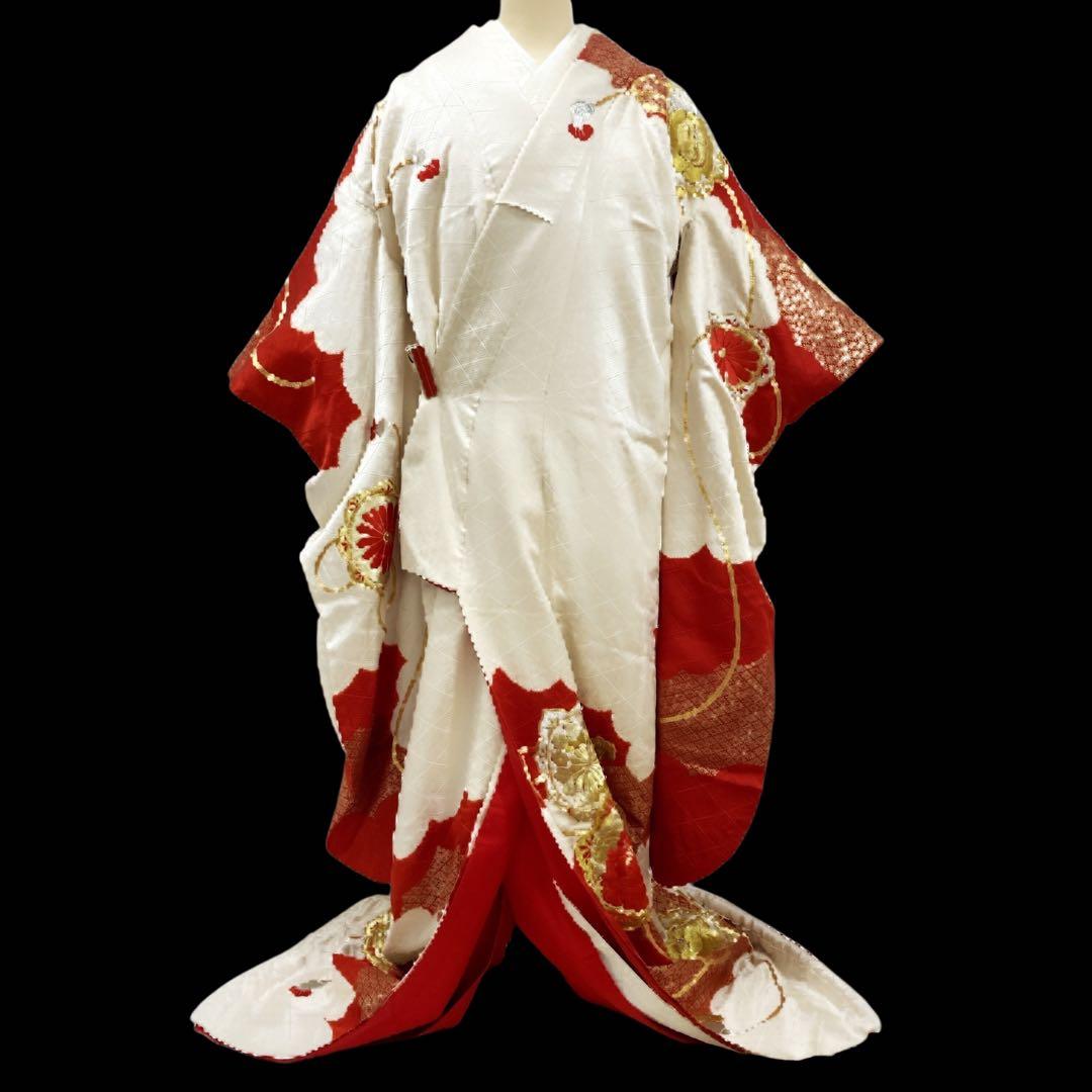 ◎mk-1564　引き振袖　婚礼衣装　金駒刺繍　G.H-8-6