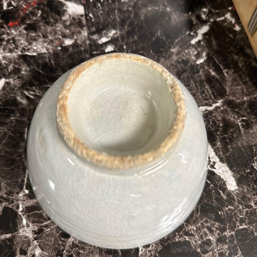 李朝、堅手、茶碗。箱。無傷。