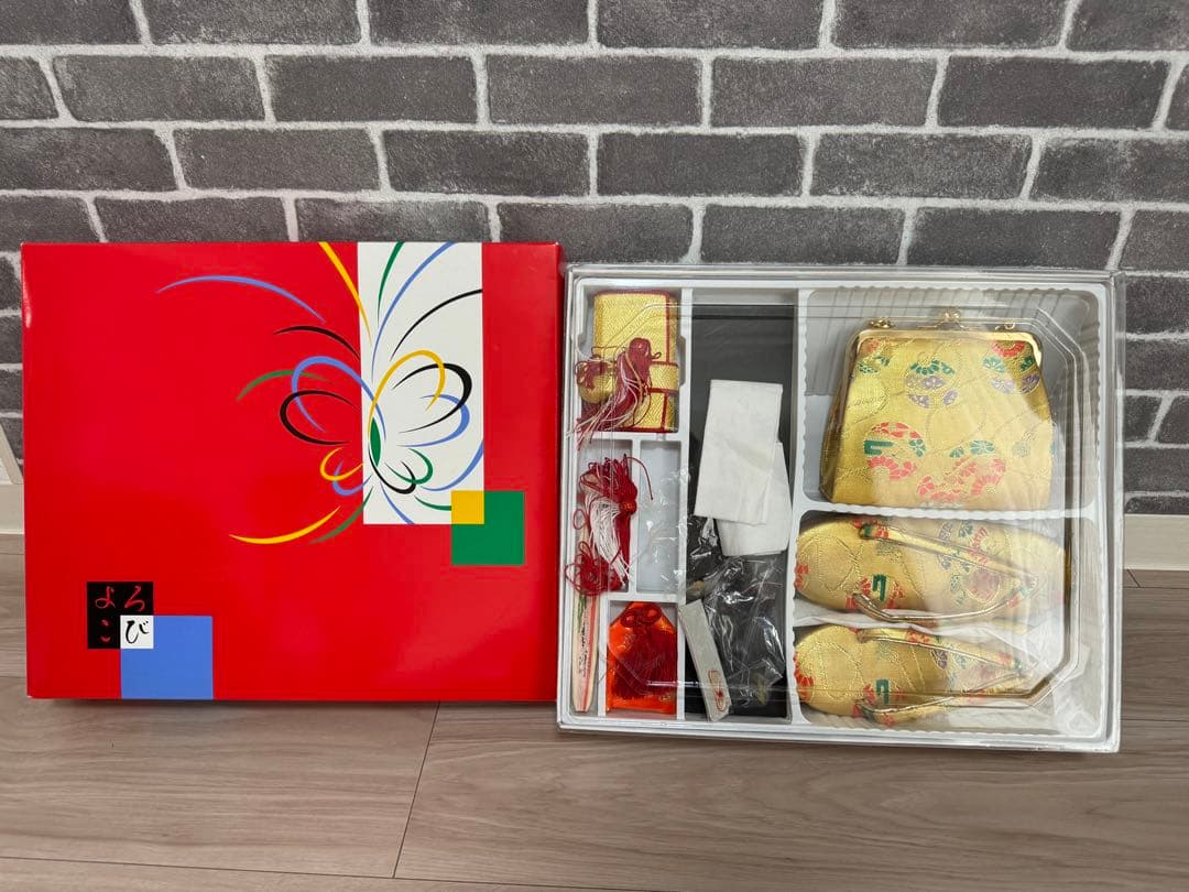 七五三 作り帯とはこせこセット　7歳用 /髪飾りのおまけ付き