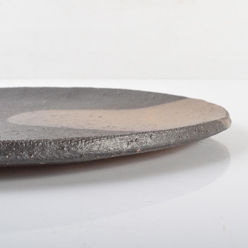 信楽焼　神山易久作　自然釉　皿　直径約22cm　N　R6375