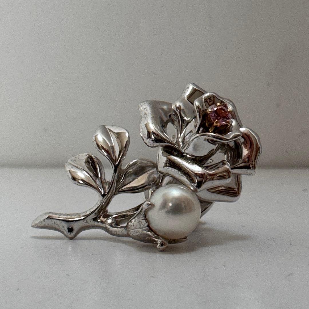 MIKIMOTO ミキモト ピンクサファイア パールブローチ