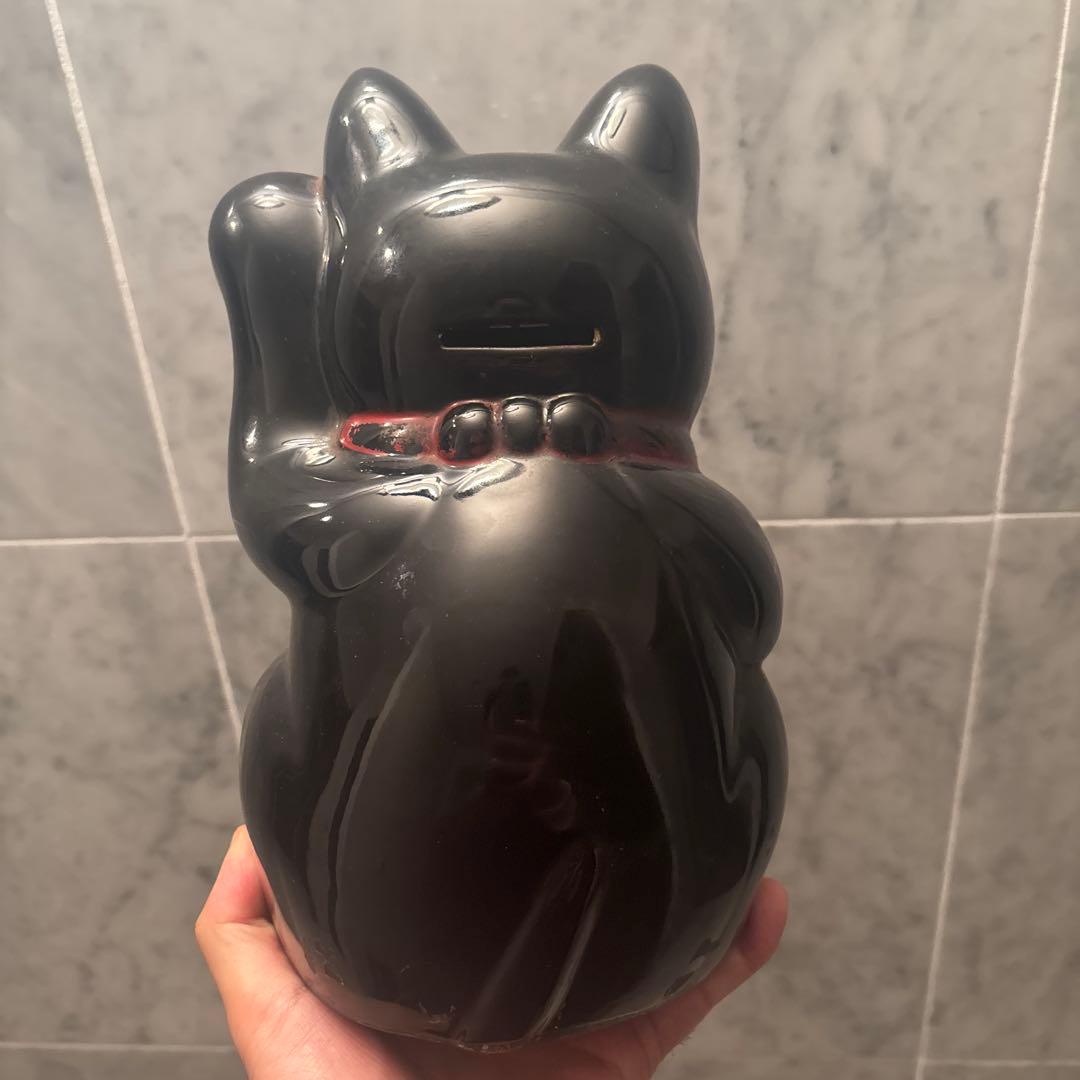 1920-30年代アンティーク妖艶な瞳とまつ毛が美しい陶器の招き猫