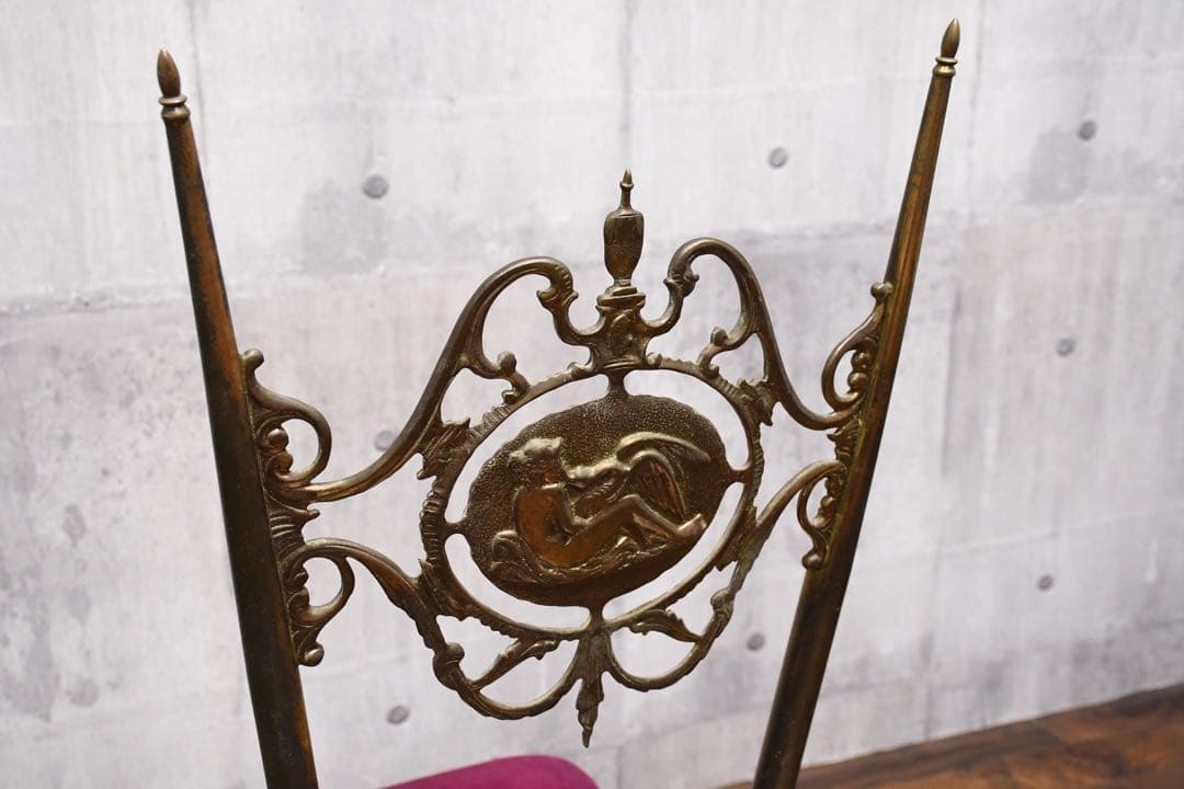 DBC51 イタリア ヴィンテージ ブラス キアヴァリチェア 真鍮 レダと白鳥