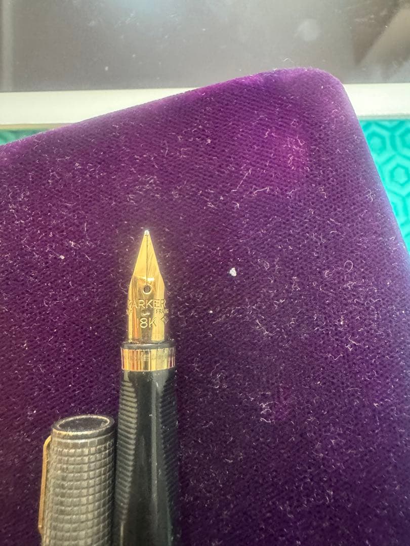 Parker 万年筆 18K金ペン先 メッシュデザイン