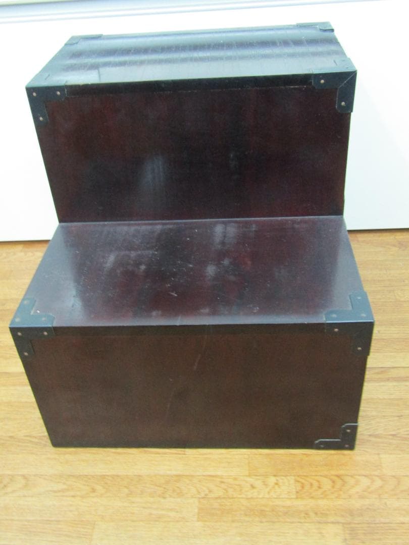 階段箪笥　昭和レトロ　ヴィンテージ　木製2段引き出しタンス