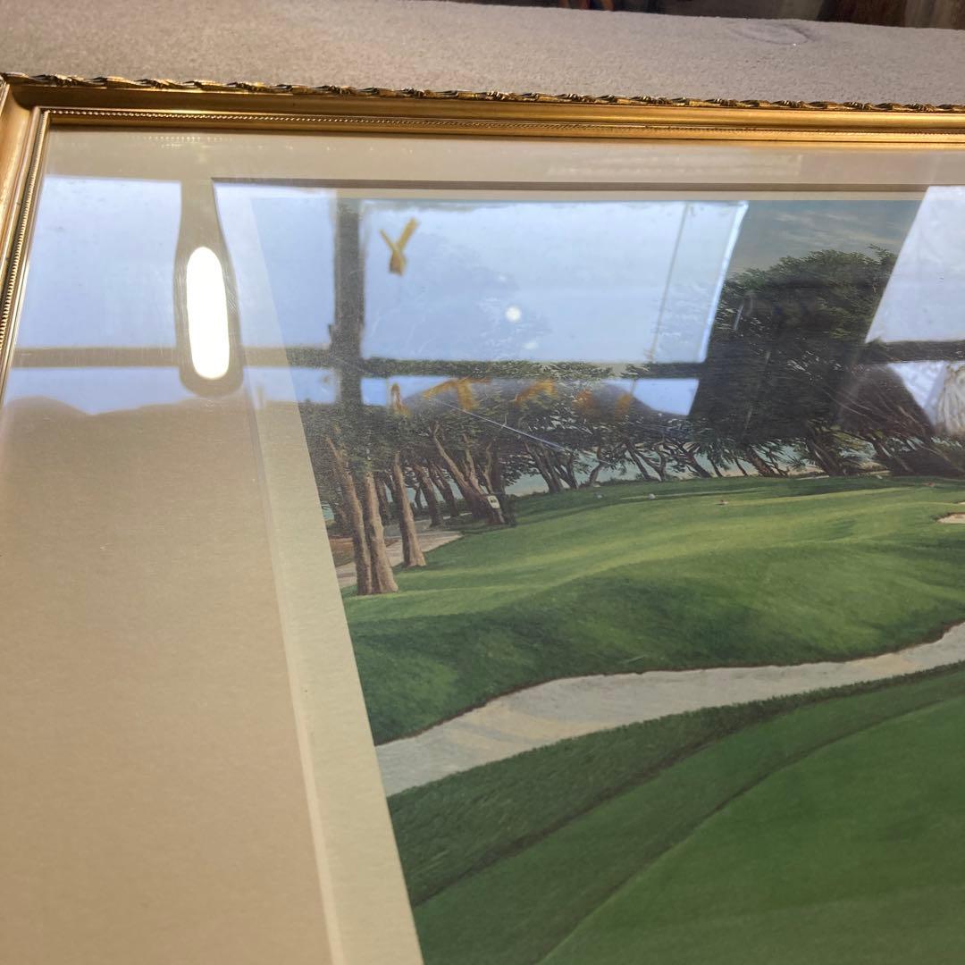 Linda Hartough サイン入り ゴルフ場の絵 1989年 古画