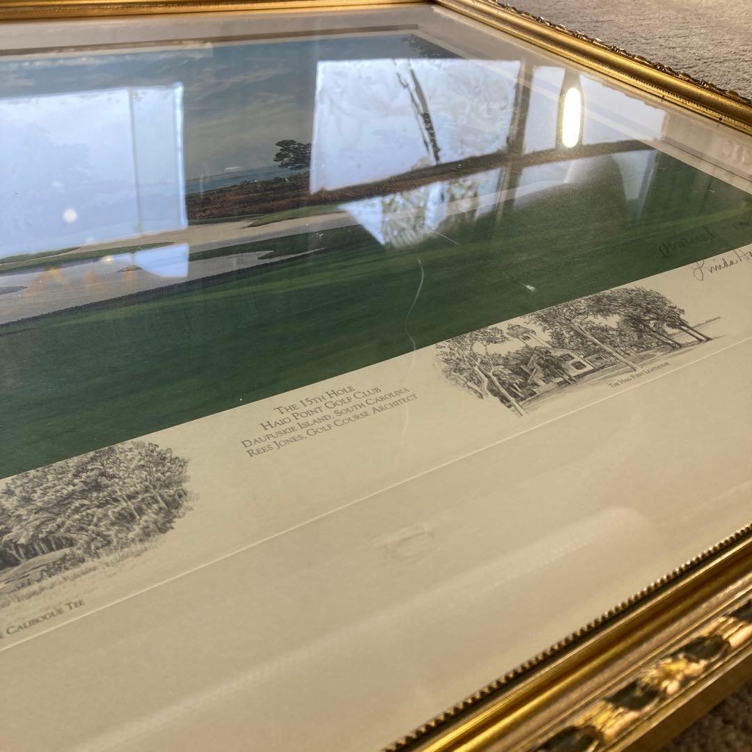 Linda Hartough サイン入り ゴルフ場の絵 1989年 古画