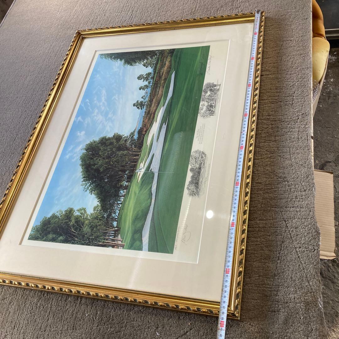 Linda Hartough サイン入り ゴルフ場の絵 1989年 古画