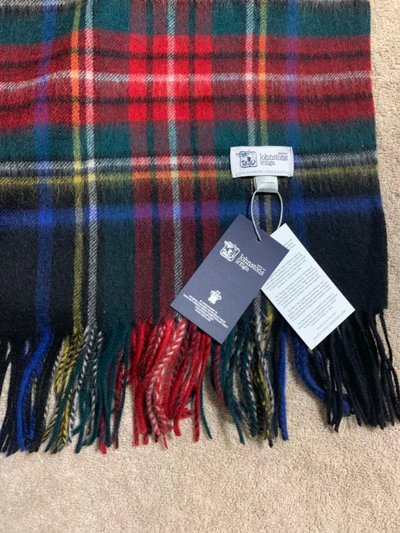 S*I様 美品 ジョンストンズ カシミヤ大判ストール ブラックスチュアート