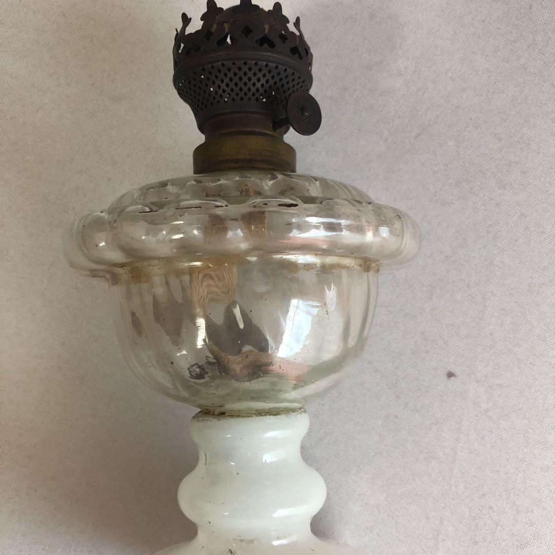 アンティークガラス卓上ランプ