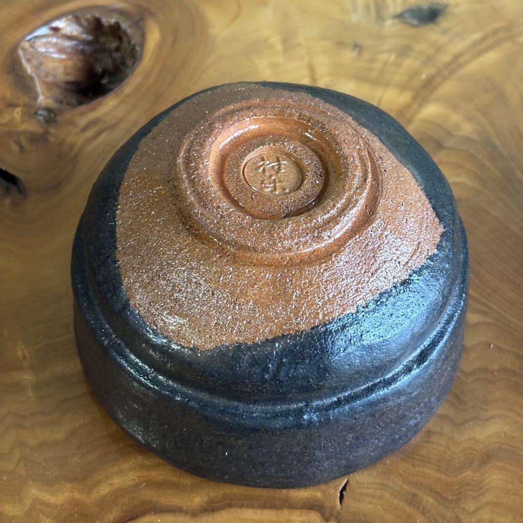 桂窯 伊藤桂楽 楽焼 常慶写 「ホトトギス」 抹茶碗 茶道具 共箱(91)